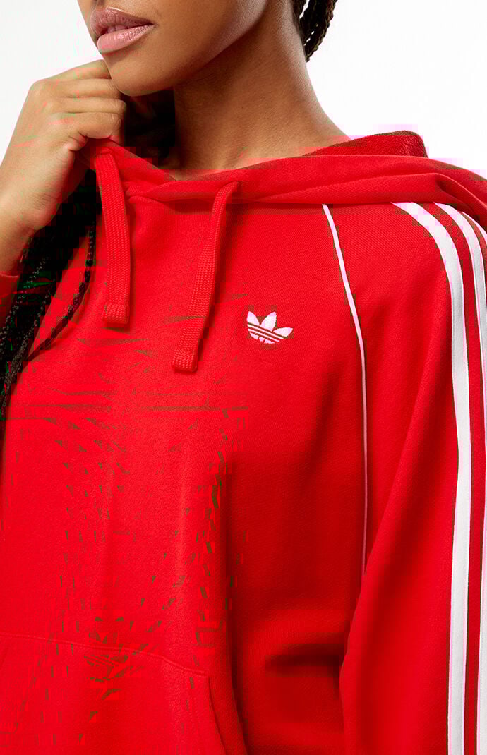 adidas Red SST 3 Stripes Hoodie
