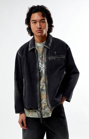 Black Washed Denim Gas Jacket