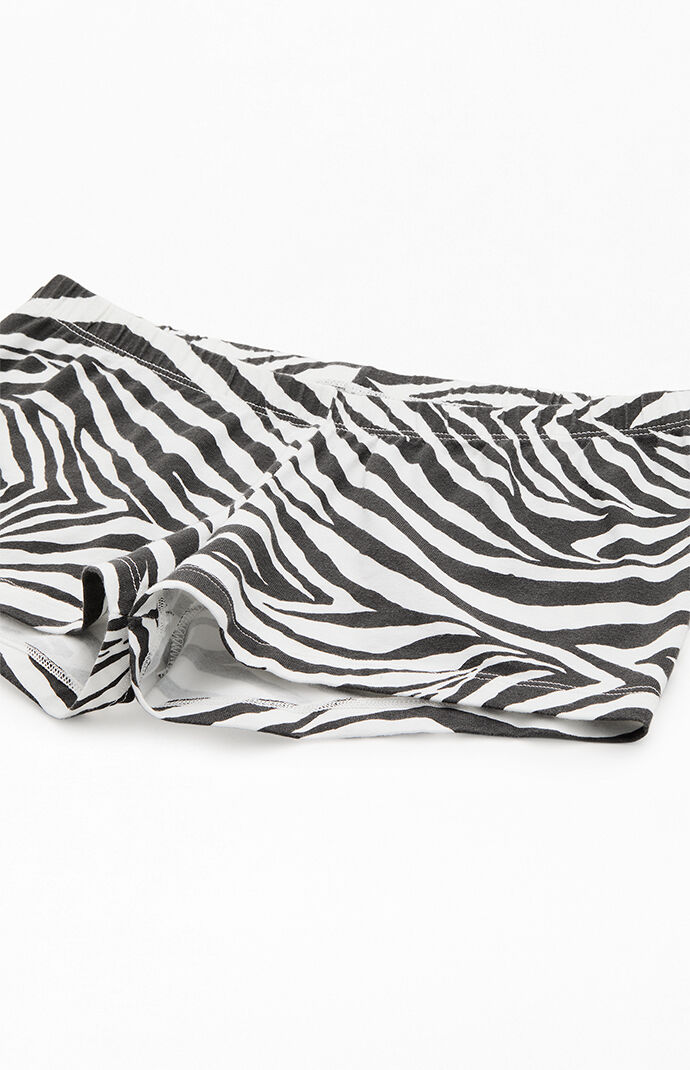 John Galt White & Black Zebra Boxer Boyshorts