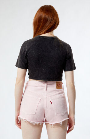 501 Original Fit Dusty Pink High Waisted Denim Shorts image number 3