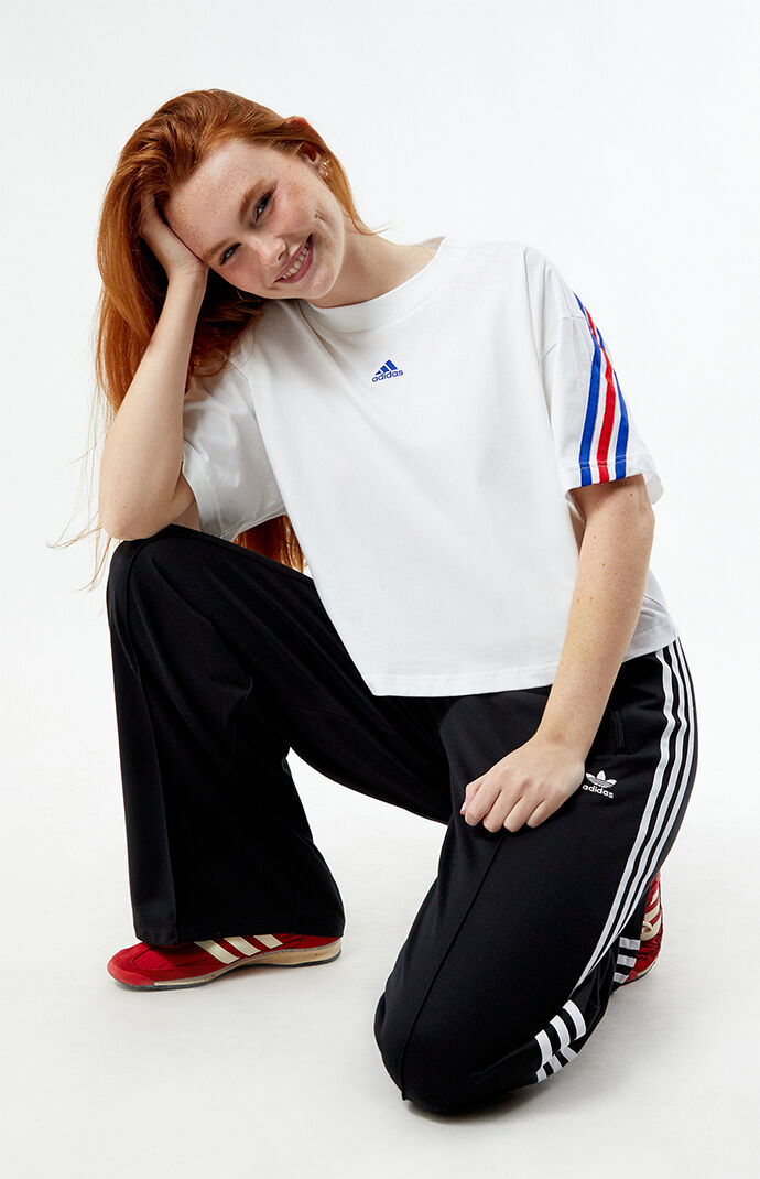 adidas White Future Icons 3-Stripes T-Shirt | PacSun