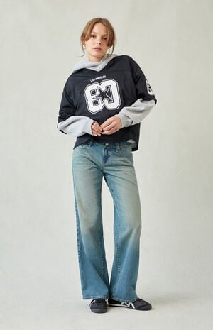 Zoe Low Rise Girlfriend Jeans Medium Blue Tint Zoe Low Rise Girlfriend Jeans Medium Blue Tint image number 1