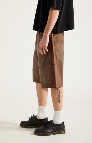 Austin Extreme Baggy Denim Shorts&nbsp;Darted&nbsp;Brown&nbsp; image number 4