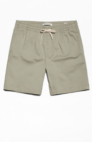 Olive Twill Volley Shorts image number 1