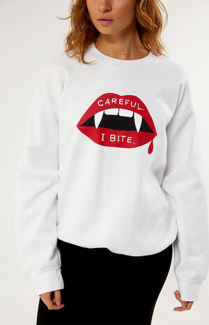 Careful I Bite Crew Neck Sweatshirt image number 2