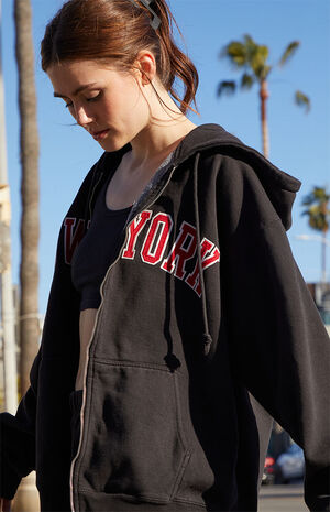 Black Christy New York Full Zip Hoodie image number 3