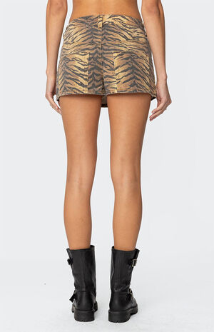 Tiger Printed Denim Mini Skort image number 5