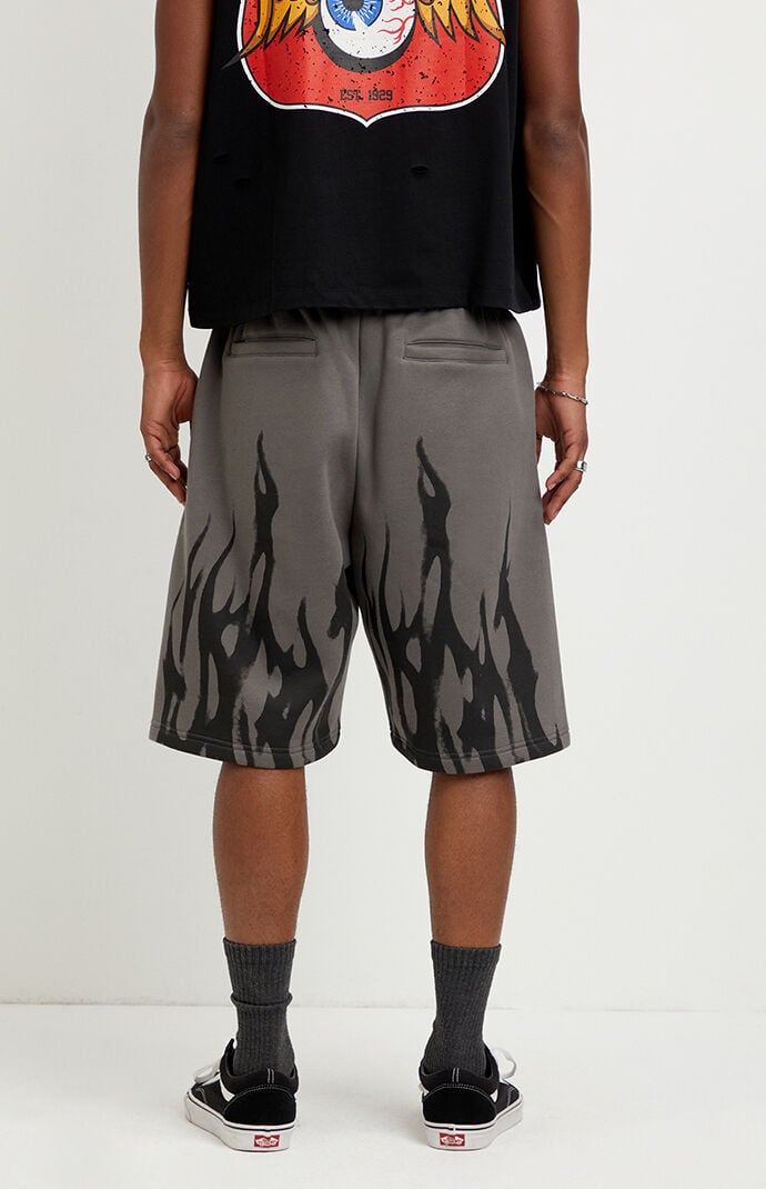 Pacsun Flame Fleece Baggy Sweat Shorts