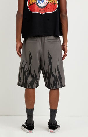 Flame Fleece Baggy Sweat Shorts image number 4