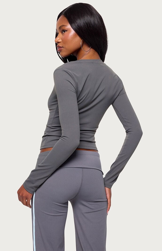 Edikted Ferne Long Sleeve V Neck Top