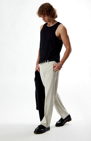 by Pacsun Cream Straight Trousers image number 5