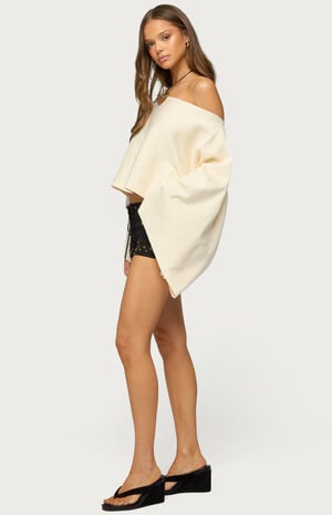 Sharla Off Shoulder Poncho Sweater image number 4