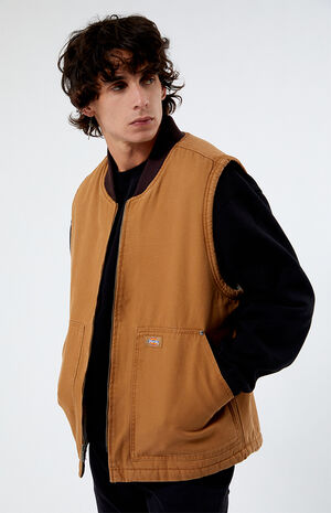 Stonewashed Duck High Pile Fleece Lined Vest image number 2
