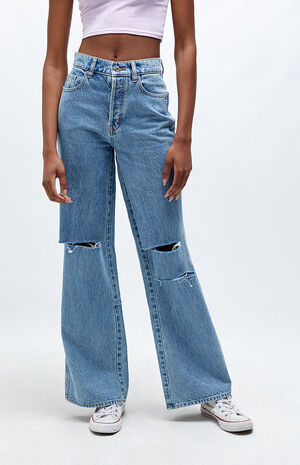 Eco Distressed High Waisted Baggy Jeans image number 1