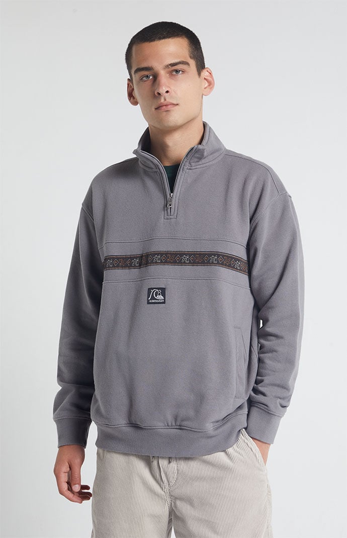 Fleece mock online neck pullover