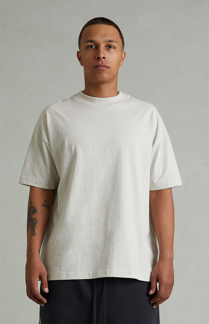 Fear of God ESSENTIALS Heather Oatmeal Classic Short Sleeve T-Shirt
