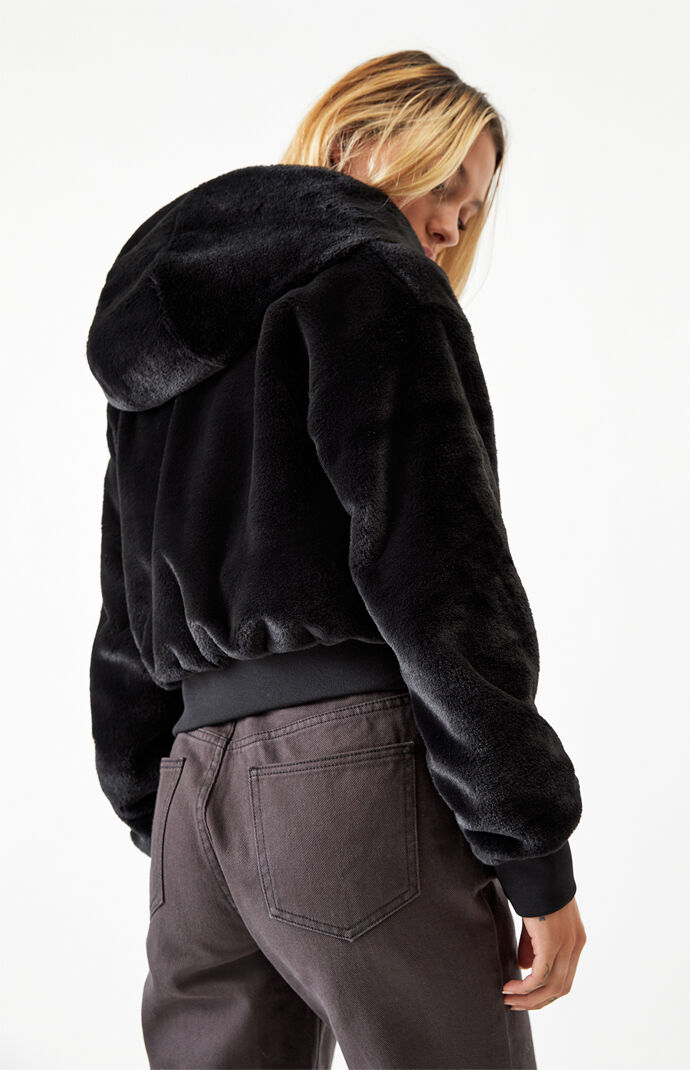 reversible fur bomber jacket