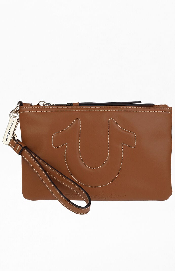True Religion Bombe Horseshoe Zip Wristlet Pouch