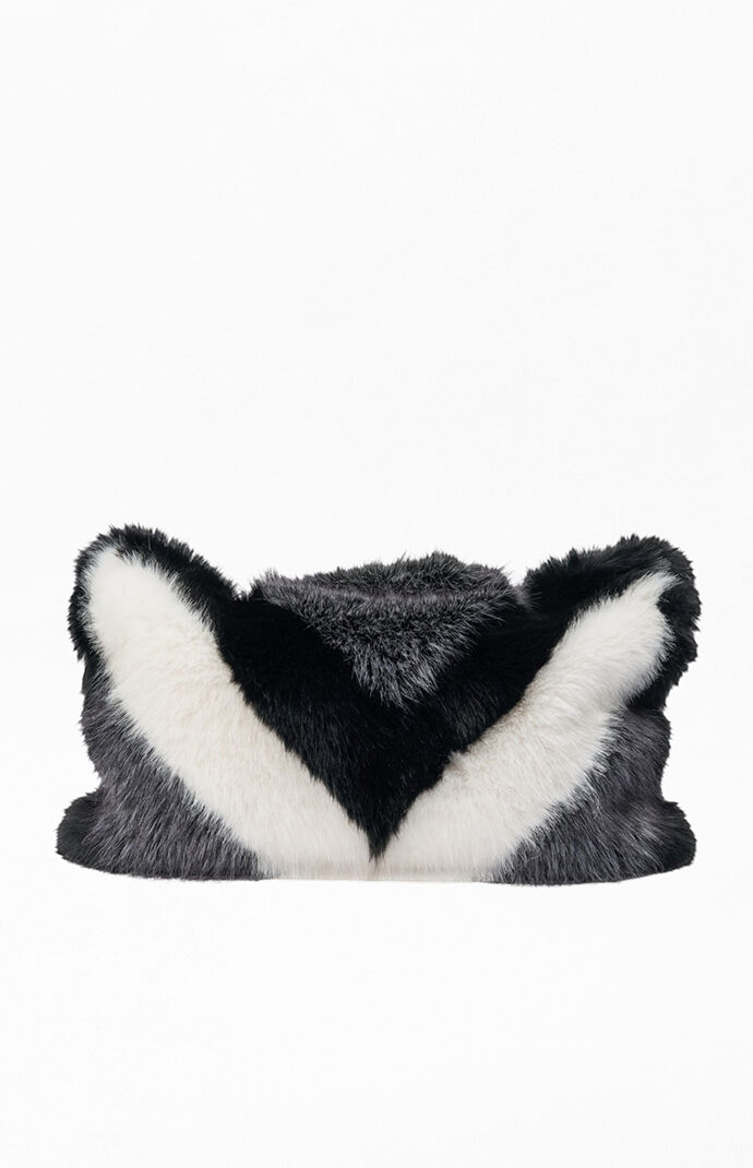 AZALEA WANG Gray Confidante Faux Fur Handbag