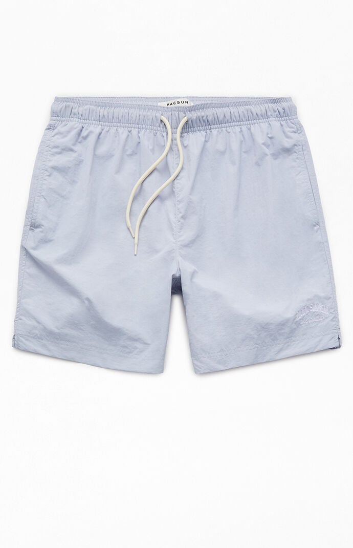 PacSun Light Blue Collegiate 6.5 Swim Trunks PacSun