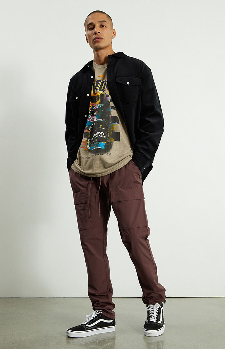 Pacsun Dark Berry Slim Cargo Comfort Stretch Pants PacSun