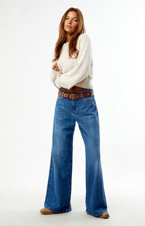 G13 Medium Blue Low Rise Extra Wide Leg Jeans image number 2