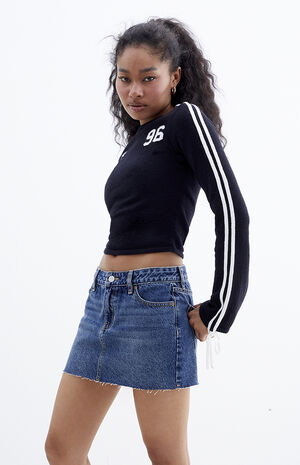 Dark Indigo Low Rise Denim Mini Skirt image number 3