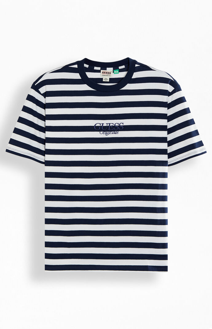 Black and white striped guess shop shirt