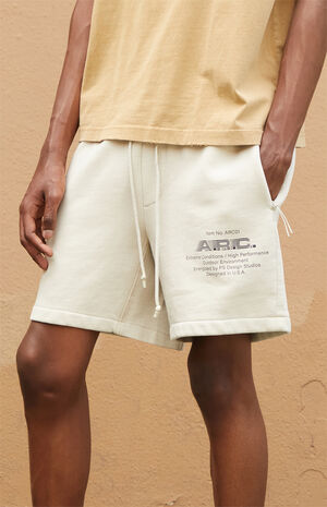 Cream Fleece Sweat Shorts image number 5