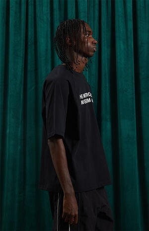 x Pacsun Black Oversized Raglan T-Shirt image number 2