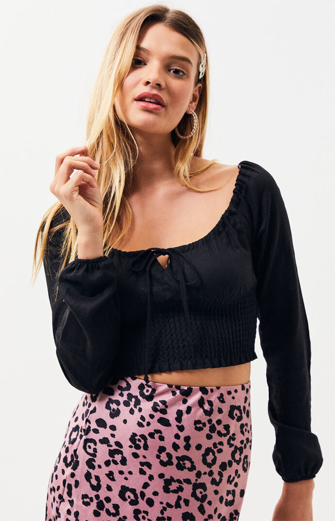 long sleeve keyhole top