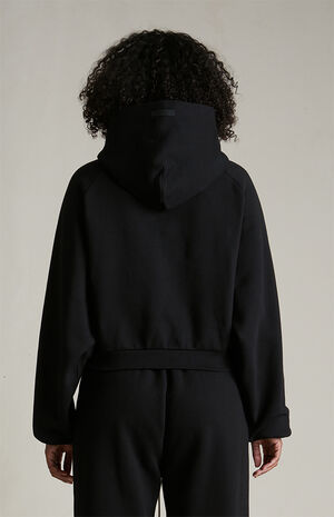 Women's Black Fleece Cropped Hoodie image number 4