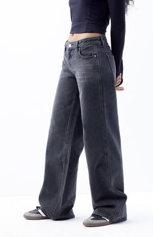 Casey Faded Black Low Rise Baggy Jeans image number 3