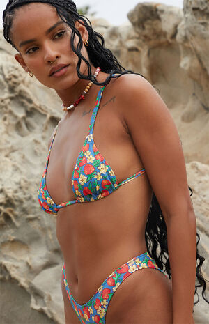 Eco Blue Floral Erica Triangle Bikini Top image number 3