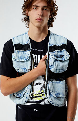 x PacSun Control Denim Cargo Vest image number 3