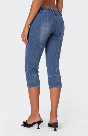 Jesse Low Rise Washed Capri Jeans image number 5