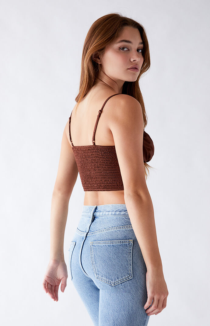 LA Hearts Satin Corset Top | PacSun