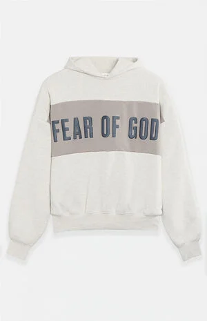 Vanilla Paneled Cropped Relaxed Hoodie image number 1