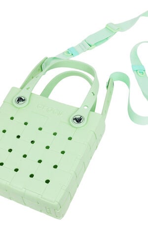 Mint Small Woven Crocssbody Tote Bag image number 6
