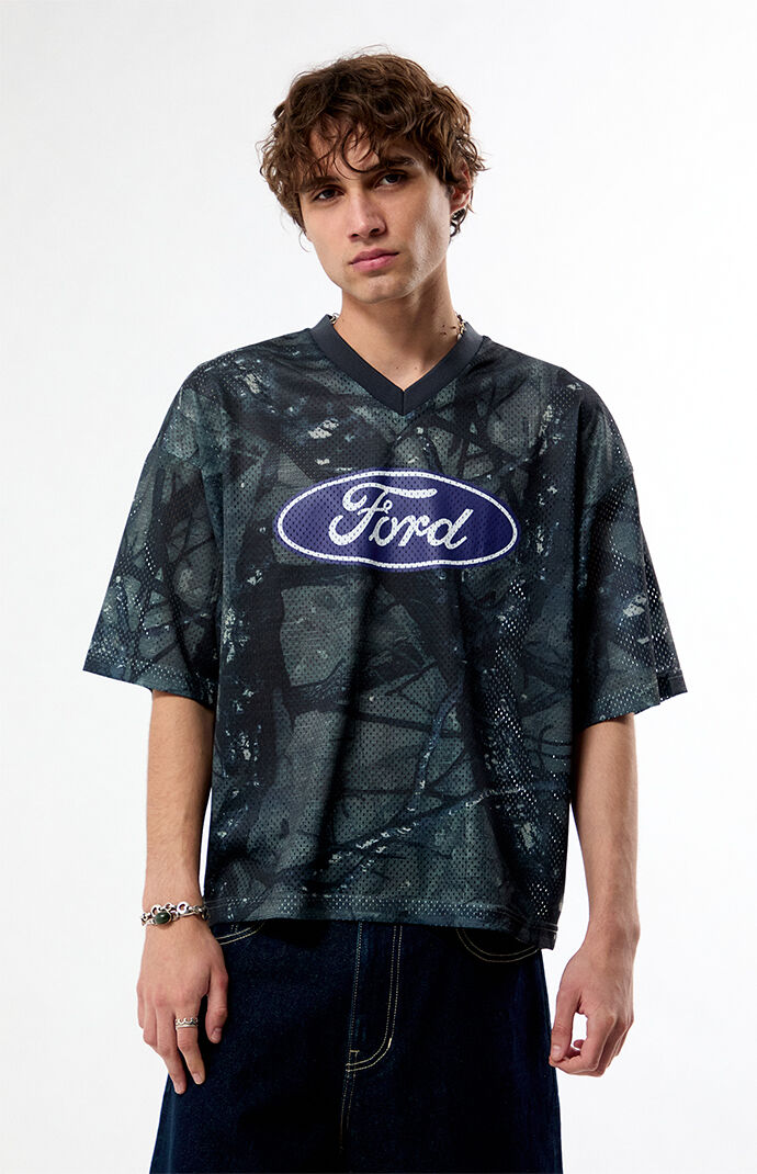 FORD Emblem Logo Tree Camo Mesh Short Sleeve Jersey