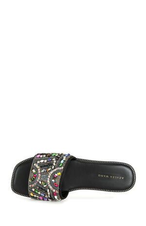 Women's Black Essere Flat Sandals image number 5