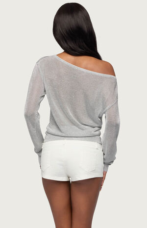 Charlo Off Shoulder Shiny Knit Top image number 3
