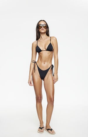 Black Rhinestone Ramirez Triangle Bikini Top image number 4