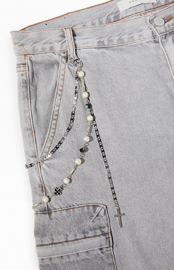 Pacsun Silver Cross Wallet Chain