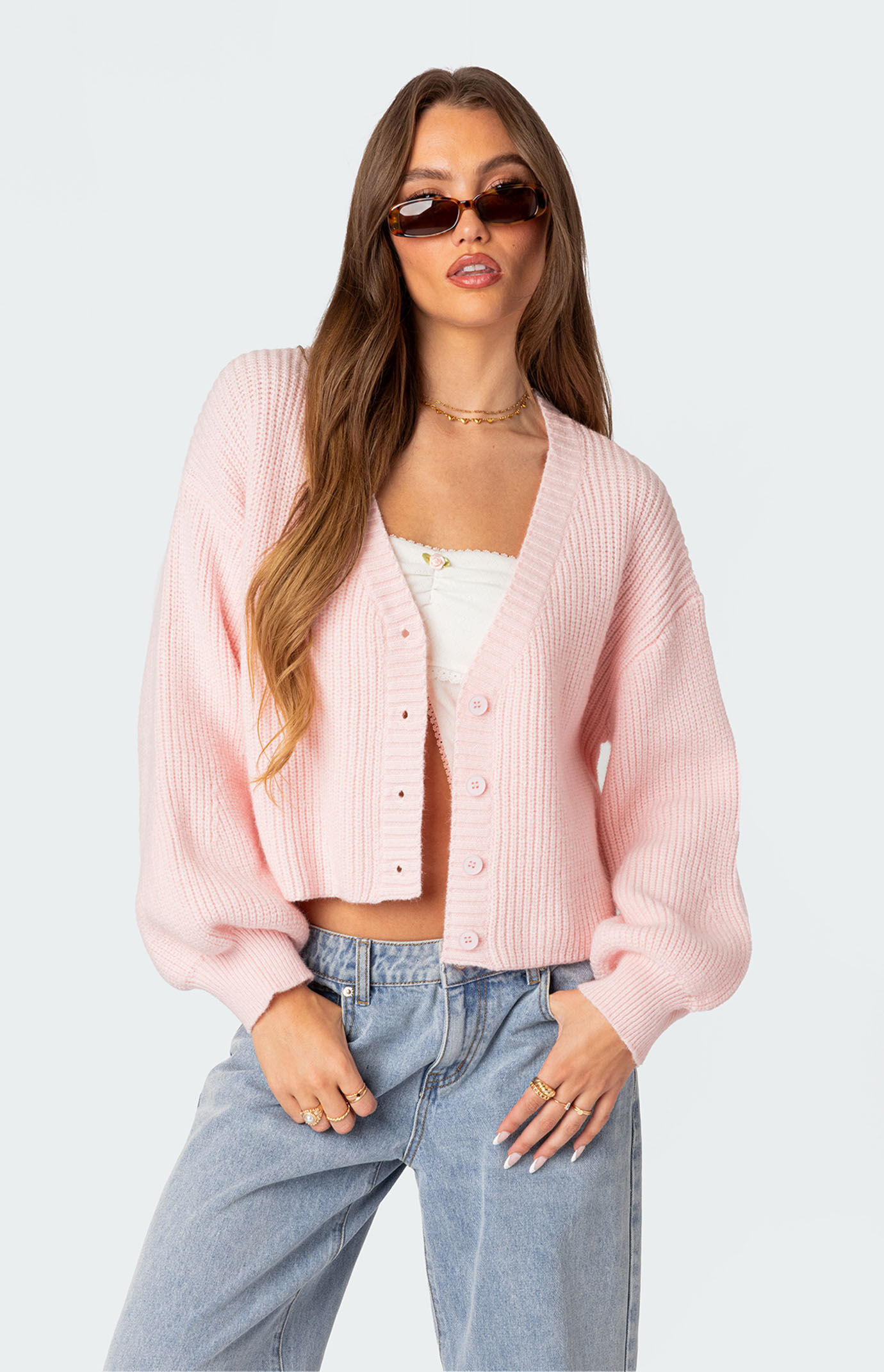 Edikted Sabrina Chunky Knit Cropped Cardigan | PacSun Edikted Sabrina Chunky Knit Cropped Cardigan | PacSun