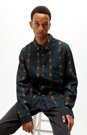 Knox Jacquard Plaid Flannel Shirt Knox Jacquard Plaid Flannel Shirt image number null