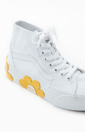 White & Yellow Sk8-Hi Tapered Stackform Sneakers image number 6