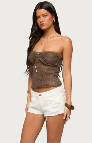 Dangling Charm Sequin Knit Top image number 2