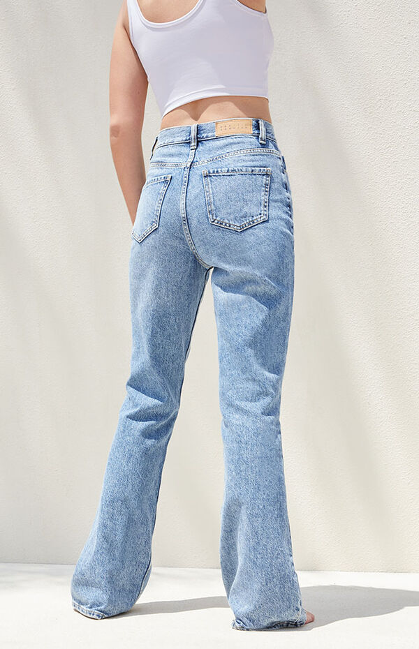 skipper June threshold PacSun Eco Medium Blue High Waisted Bootcut Jeans | PacSun