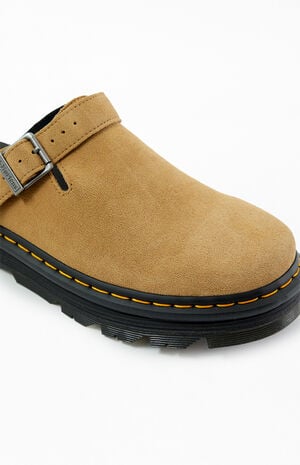 Tan Zebzag Suede Slingback Platform Mules image number 6